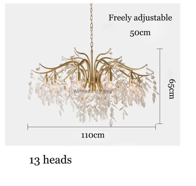 Nordic Art Branch Golden Crystal Chandelier