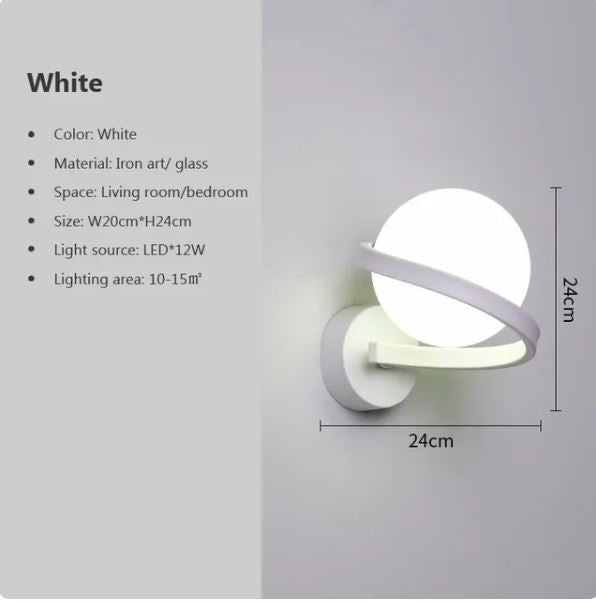 Modern Iron Spiral Line Ball Wall Light