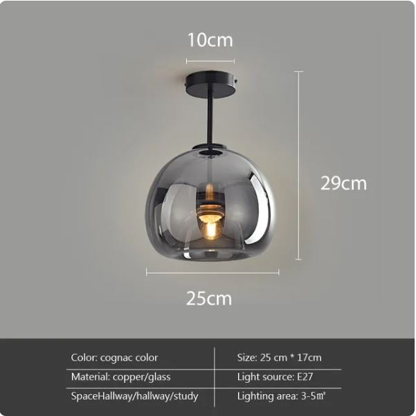 Modern Nordic Minimalist Dome Glass Ceiling Light
