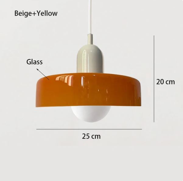 Vintage Scandinavian Glass Pendant Light