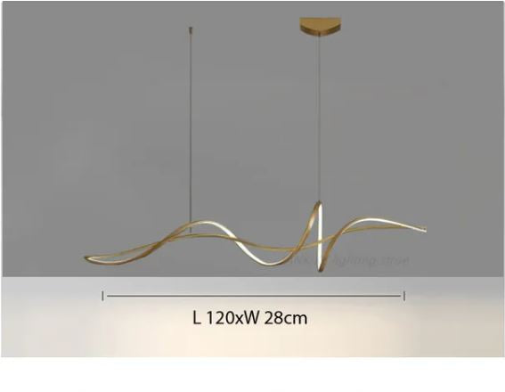 Aluminum Ribbon Shape LED Chandelier