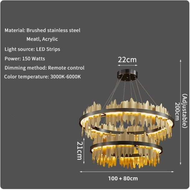 Luxury Metal Round Circle Design Chandelier