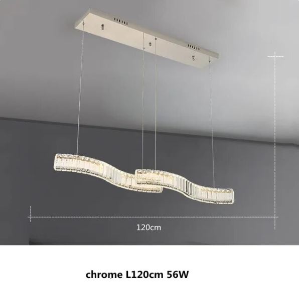 Crystal Stainless Long Strip Combination Chandelier
