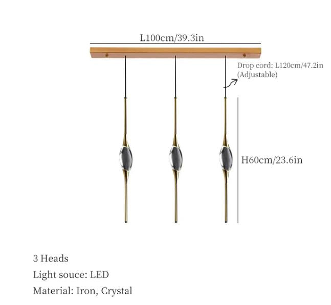 Copper Crystal Pendant Lamp