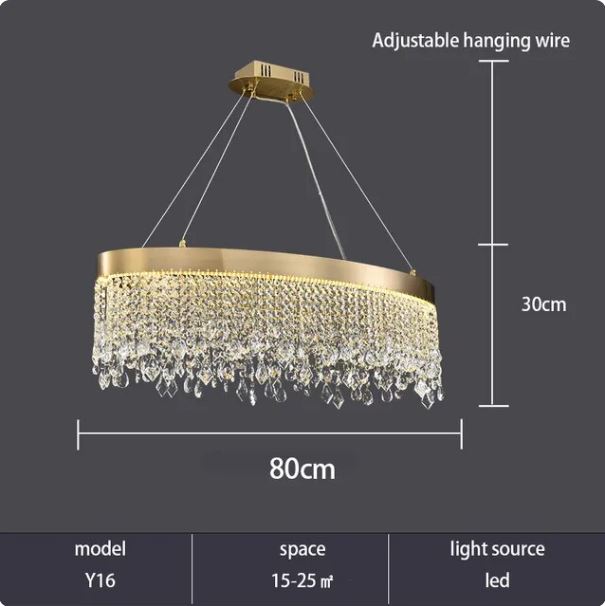 Luxury Golden Tassels Crystal Circular Chandelier