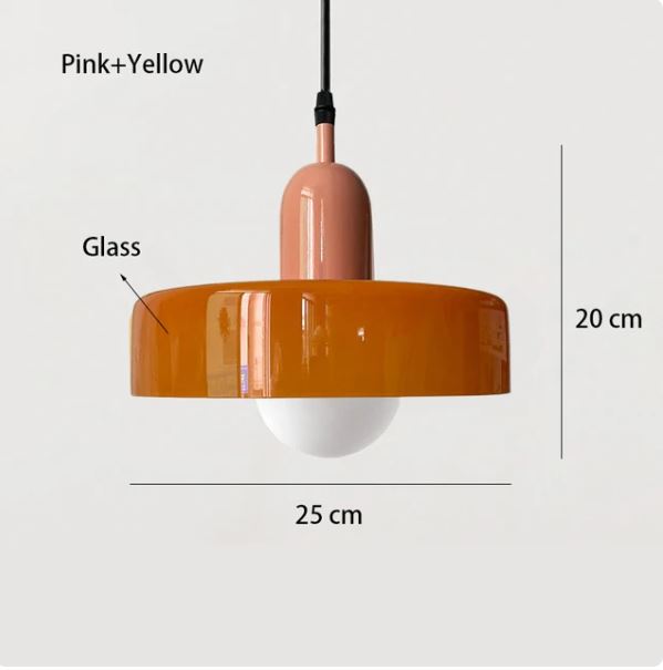 Vintage Scandinavian Glass Pendant Light