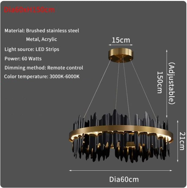 Luxury Metal Round Circle Design Chandelier