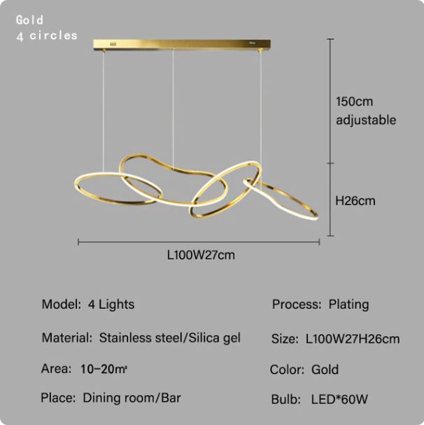 Luxury Stainless Steel Electroplated Chandeliers