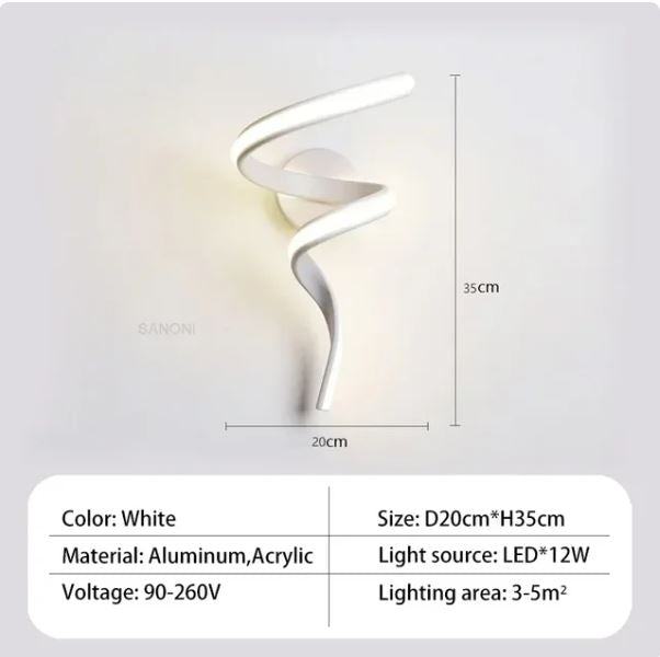 Curved Design Spiral Wall Lamp