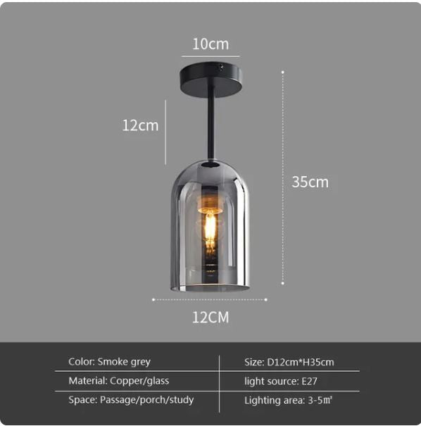 Modern Nordic Minimalist Dome Glass Ceiling Light
