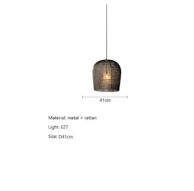 Japanese Wabi Sabi Wind Handmade Rattan Pendant Light