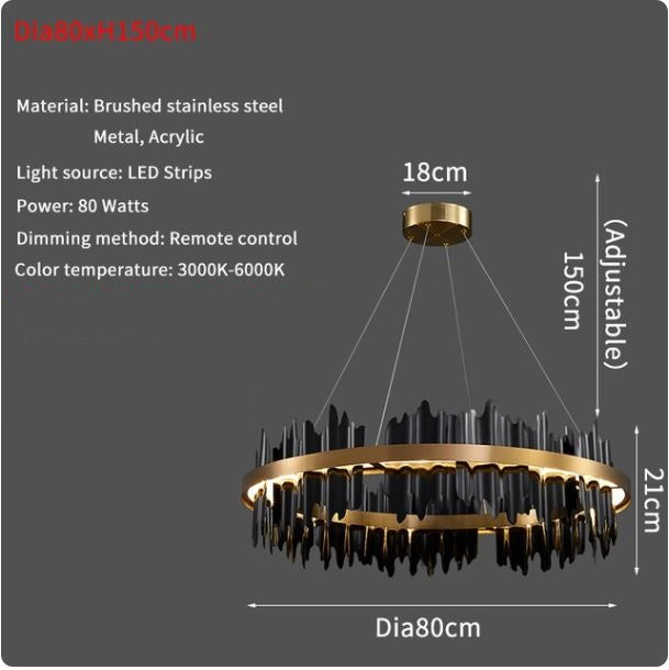 Luxury Metal Round Circle Design Chandelier
