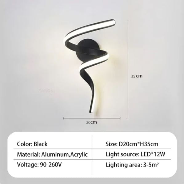 Curved Design Spiral Wall Lamp