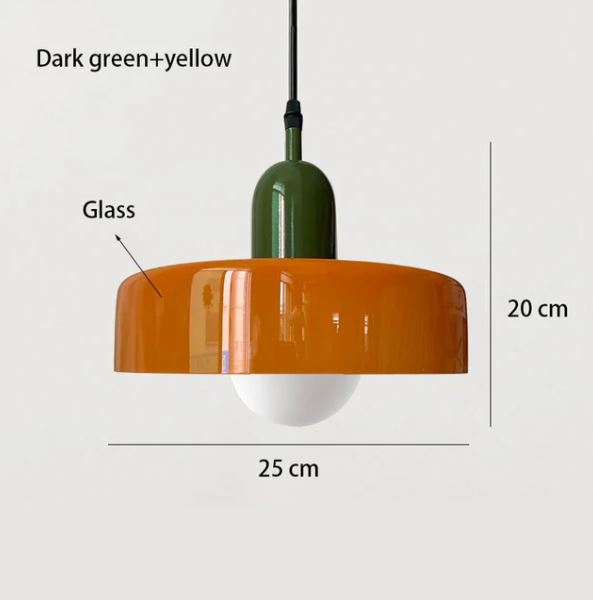 Vintage Scandinavian Glass Pendant Light