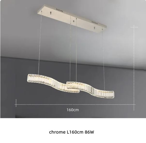 Crystal Stainless Long Strip Combination Chandelier