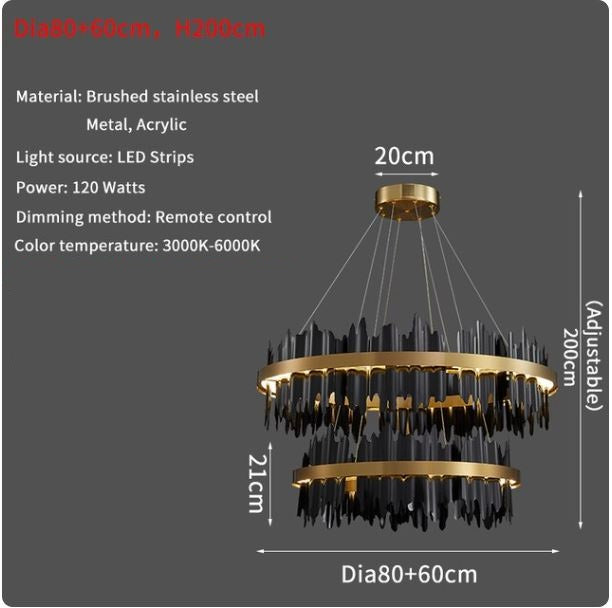 Luxury Metal Round Circle Design Chandelier