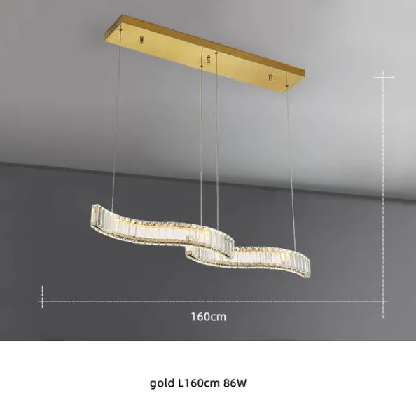 Crystal Stainless Long Strip Combination Chandelier