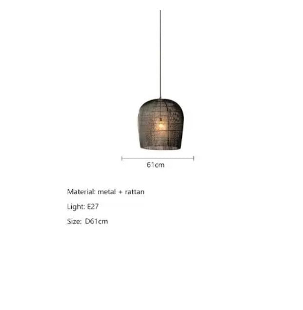 Japanese Wabi Sabi Wind Handmade Rattan Pendant Light