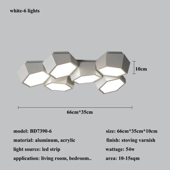 Modern Geometry Alloy LED Ceiling Chandeliers