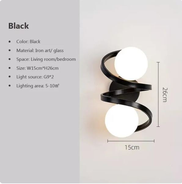 Modern Iron Spiral Line Ball Wall Light