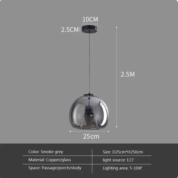 Modern Nordic Minimalist Dome Glass Ceiling Light