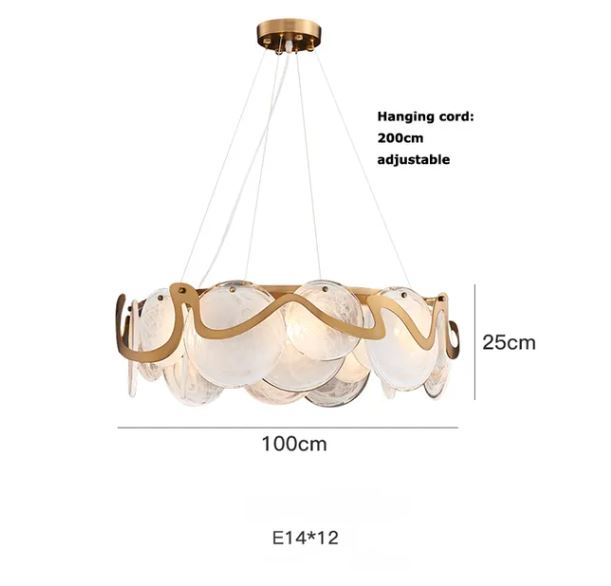 Creative Glass Lustre Gold Iron Chandelier Lamp