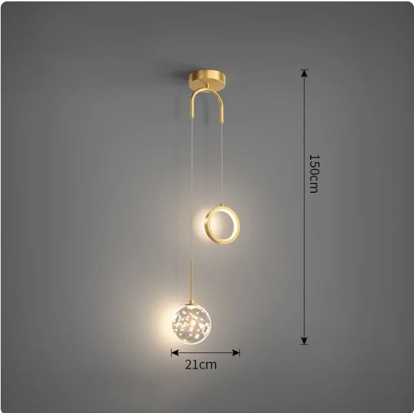 Modern Ring With Glass Ball LED Pendant Light