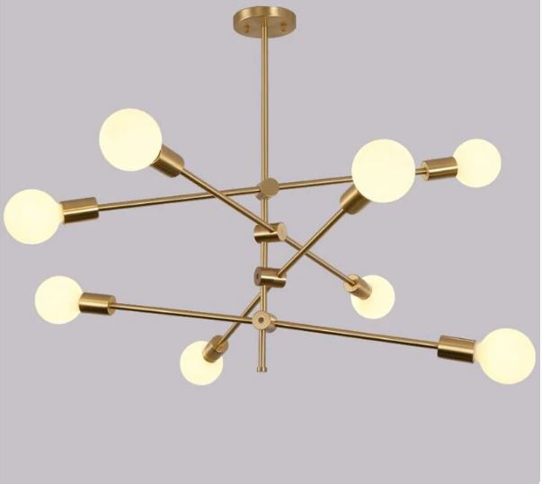 Contemporary Gold Rod Chandelier Lighting