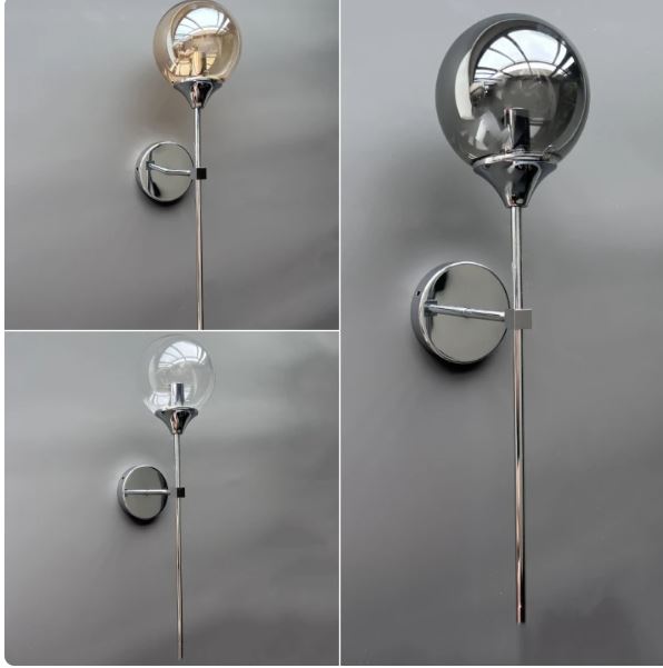 Gold Base Glass Globe Wall Light