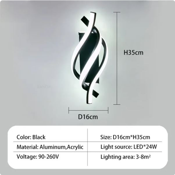 Curved Design Spiral Wall Lamp