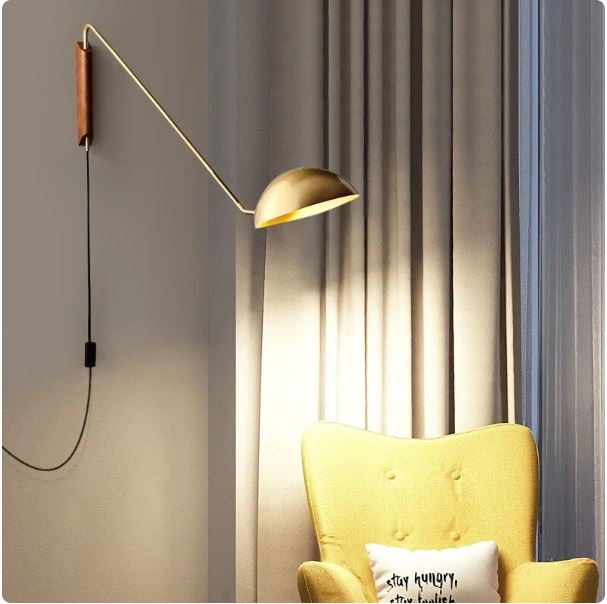 Vintage Metal Long Arm Wall Lamp