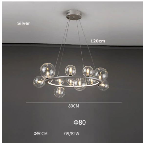 LED Art Deco Glass Bubbles Round Chandelier