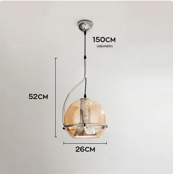 Nordic Postmodern Simple Amber Glass Pendant Light