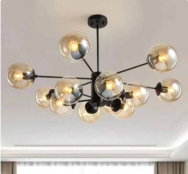 Glass Ball Rod Chandelier Light