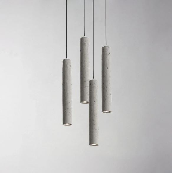 Sleek Concrete Tube Pendant Lamp