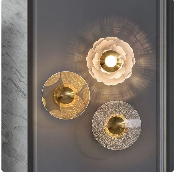 Modern Luxury Flower Round Wall Lamp