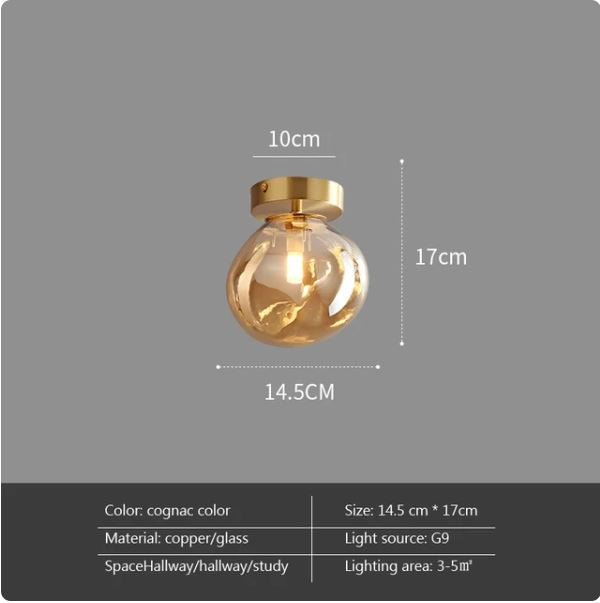 Modern Nordic Minimalist Dome Glass Ceiling Light