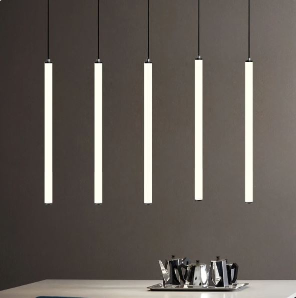 Sleek Modern Long Tube Pendant Light