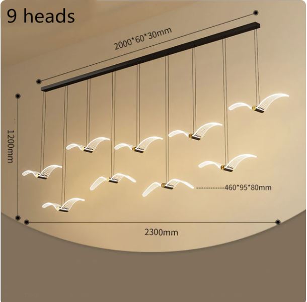 Modern LED Seagull Crystal Heating Chandelier