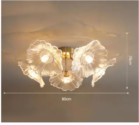 Modern Lotus Glass Flowers LED Chandelier