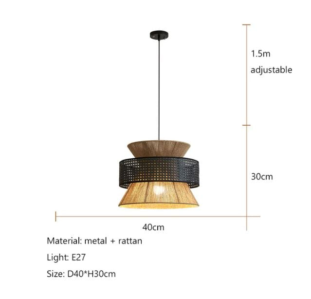 Japanese Rope Zen Teahouse Pendent Light