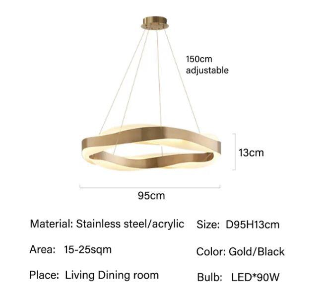 Modern Stainless Steel Rings LED Chandelier Lights
