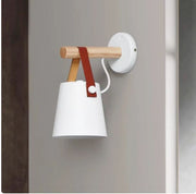 Leather Strap Wood Wall Lamps