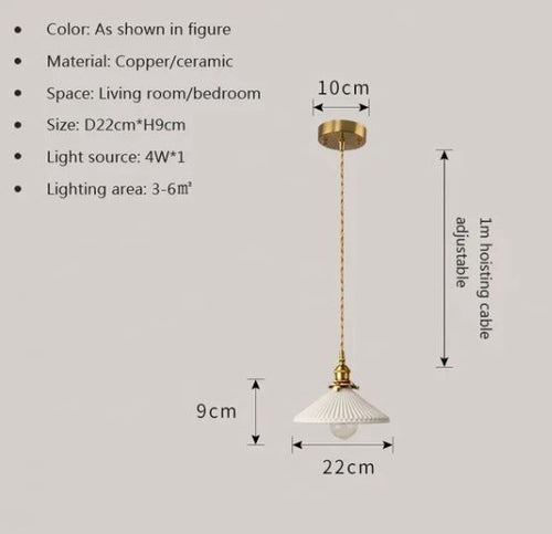 White Ceramic Brass Pendant Lights specifications