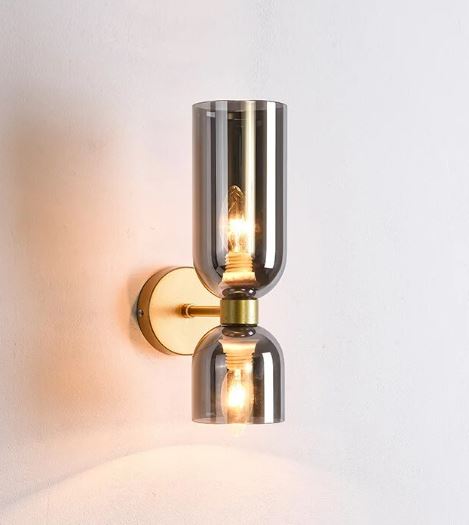 Cylindrical Twin Glass Wall Lamp