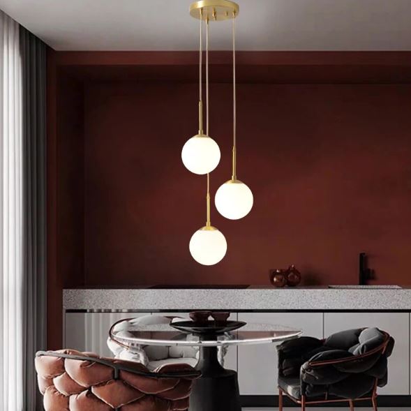 Glowing Sphere Long Stick Pendant Lamp