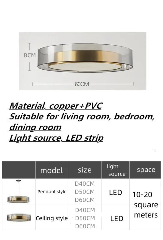 Nordic Luxury Metal Copper Pendant Lights