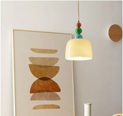 Modern Glass Wood Bowl Pendant Light