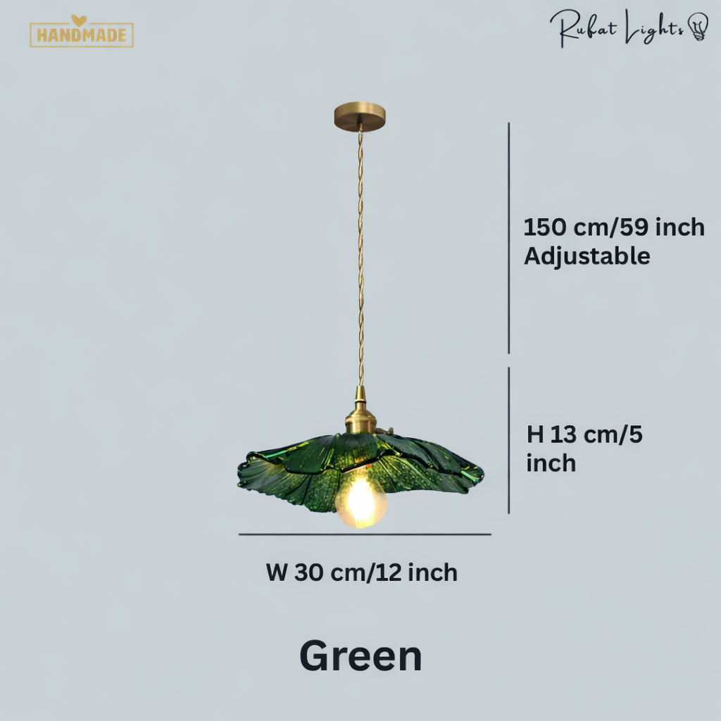 Vintage Floral Glass Pendant Light