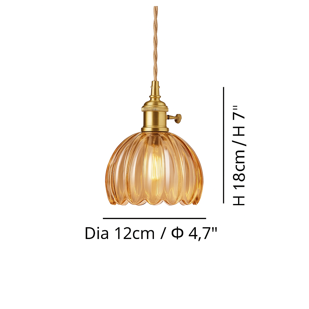 Pendant Light Japanese Glass Flower